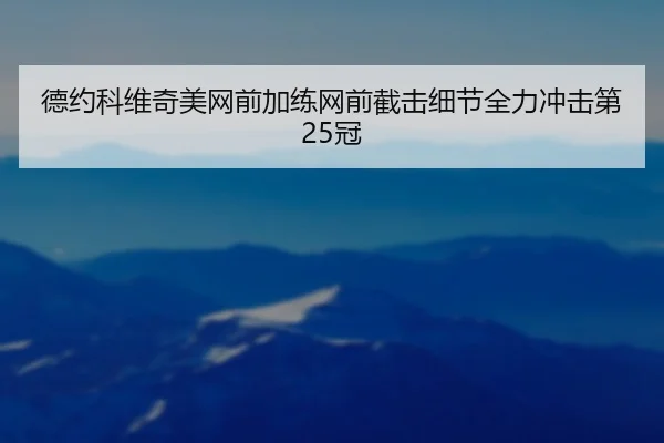德约科维奇美网前加练网前截击细节全力冲击第25冠